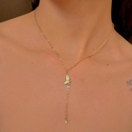0304164000 - GARGANTILHA BORBOLETA ZIRCONIA 40CM 5 EXTENSOR<br>QTDE PCT: 5 PC - VAL PCT: R$ 39,15 - PESO UNIT: 1,500g
