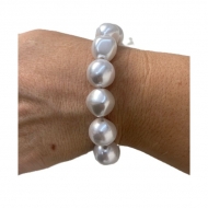 0503122000 - PULSEIRA INOX COM PEROLA TORTA 14MM<br>QTDE PCT: 4 PC - VAL PCT: R$ 40,80 - PESO UNIT: 17,200g