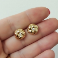 0200333100 - BRINCO N LISO GRANDE COM ZIRCONIA<br>QTDE PCT: 5 PAR - VAL PCT: R$ 15,00 - PESO UNIT: 3,000g