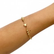 0303065500 - PULSEIRA BOLA METAL 5MM ESTRELA USINADA 18 CM EXTENSOR<br>QTDE PCT: 5 PC - VAL PCT: R$ 23,25 - PESO UNIT: 2,800g