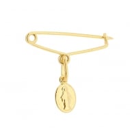 1606000100 - BROCHE NOSSA SENHORA DAS GRACAS<br>QTDE PCT: 5 PC - VAL PCT: R$ 19,00 - PESO UNIT: 0,600g