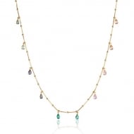 2404008100 - COLAR DE BOLINHAS COM GOTINHAS COLORIDAS 60CM<br>QTDE PCT: 3 PC - VAL PCT: R$ 72,27 - PESO UNIT: 5,700g