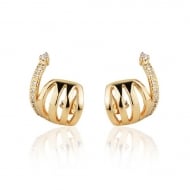 2400034800 - BRINCO COM AROS LISOS E MICRO ZIRCONIAS<br>QTDE PCT: 3 PAR - VAL PCT: R$ 45,87 - PESO UNIT: 4,100g