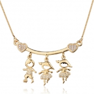 2404012100 - COLAR FILHOS 2 MENINAS E 1 MENINO<br>QTDE PCT: 3 PC - VAL PCT: R$ 57,75 - PESO UNIT: 5,190g