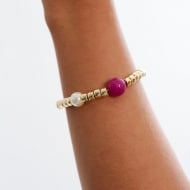 0503120400 - PULSEIRA DE ABS PEDRA NATURAL E PEROLA<br>QTDE PCT: 3 PC - VAL PCT: R$ 24,66 - PESO UNIT: 7,900g