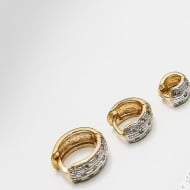 1900050600 - TRIO DE BRINCO ARTICULADO COM PEDRAS DE ZIRCONIA<br>QTDE PCT: 2 PAR - VAL PCT: R$ 44,68 - PESO UNIT: 4,700g