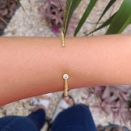1703109800 - PULSEIRA FIO TORCIDO COM ZIRCONIA TAM 55MM<br>QTDE PCT: 3 PC - VAL PCT: R$ 17,70 - PESO UNIT: 6,700g