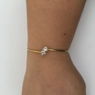 1603351900 - BRACELETE FIO 2 CORACAO ZIRCONIA<br>QTDE PCT: 5 PC - VAL PCT: R$ 28,00 - PESO UNIT: 2,880g