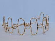 1304137300 - GARGANTILHA CHOCKER FIO DUPLO ONDULADO<br>QTDE PCT: 1 PC - VAL PCT: R$ 24,90 - PESO UNIT: 23,120g