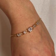 2303023700 - PULSEIRA ZIRCONIA QUADRADA, 2 OVAIS E 2 REDONDAS<br>QTDE PCT: 5 PC - VAL PCT: R$ 47,05 - PESO UNIT: 3,500g