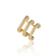 2400035800 - PIERING FAKE COM TRS AROS E BOLINHAS<br>QTDE PCT: 3 PAR - VAL PCT: R$ 19,47 - PESO UNIT: 3,100g