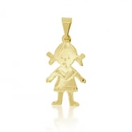 1701106700 - PINGENTE MENINA TAM 30MM<br>QTDE PCT: 5 PS - VAL PCT: R$ 7,00 - PESO UNIT: 0,600g