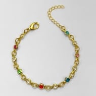 2303020600 - PULSEIRA INFANTIL CIGANINHA REDONDA PEQUENA COM CRISTAL<br>QTDE PCT: 5 PC - VAL PCT: R$ 31,25 - PESO UNIT: 1,900g