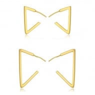1900050500 - DUPLA DE BRINCO FORMATO DE TRIANGULO LISO COM PINO<br>QTDE PCT: 3 PAR - VAL PCT: R$ 33,15 - PESO UNIT: 4,000g