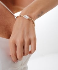 1803092900 - PULSEIRA COM PEROLA E CANUTILHOS DIAMANTADOS 18CM<br>QTDE PCT: 5 PC - VAL PCT: R$ 34,50 - PESO UNIT: 4,600g
