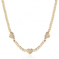 2404017400 - CHOKER CARTIE COM CORACAO CRAVEJADO 35CM<br>QTDE PCT: 3 PC - VAL PCT: R$ 85,47 - PESO UNIT: 10,200g