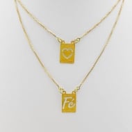 2304014100 - ESCAPULRIO F E CORAO FOTOCORROSO VENEZIANA<br>QTDE PCT: 5 PC - VAL PCT: R$ 29,05 - PESO UNIT: 2,600g