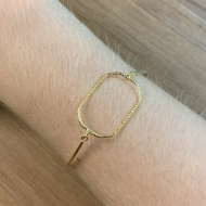 1703112400 - PULSEIRA FIO LISO DETALHE RETANGULAR DIAMANTADO<br>QTDE PCT: 5 PC - VAL PCT: R$ 24,55 - PESO UNIT: 2,400g