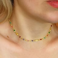 2304028400 - CHOKER CIGANINHA RETANGULAR INTEIRA<br>QTDE PCT: 5 PC - VAL PCT: R$ 58,10 - PESO UNIT: 3,900g