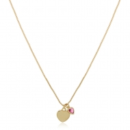 0204136800 - COLAR VENEZIANA CORAO LISO PEQ. CORAO ROSA ZIRC. 40CM+5<br>QTDE PCT: 3 PC - VAL PCT: R$ 30,00 - PESO UNIT: 2,800g