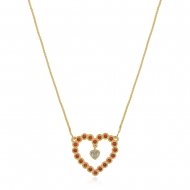 0204137200 - COLAR VENEZIANA CORAO ZIRCONIA ORANJE CORAO PEND.<br>QTDE PCT: 3 PC - VAL PCT: R$ 57,00 - PESO UNIT: 3,800g