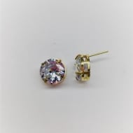 1600335600 - BRINCO ZIRCONIA SOLITARIO 10M<br>QTDE PCT: 5 PAR - VAL PCT: R$ 38,40 - PESO UNIT: 3,970g