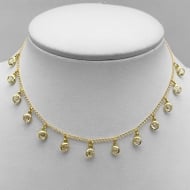 2304027100 - CHOKER CRISTAIS REDONDOS PENDURADA<br>QTDE PCT: 5 PC - VAL PCT: R$ 40,50 - PESO UNIT: 3,900g