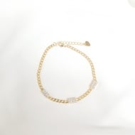 0603713500 - PULSEIRA CORRENTE GRUMET COM RETANGULOS DE ZIRCNIA  18CM<br>QTDE PCT: 3 PC - VAL PCT: R$ 29,40 - PESO UNIT: 3,900g