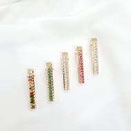 0609003300 - PRESILHA CABELO COM ZIRCONIAS RETANGULARES<br>QTDE PCT: 5 PC - VAL PCT: R$ 34,00 - PESO UNIT: 3,000g