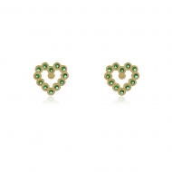 0200319500 - BRINCO CORAO ZIRCONIA ESMERALDA<br>QTDE PCT: 5 PAR - VAL PCT: R$ 42,00 - PESO UNIT: 1,300g