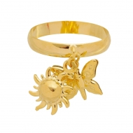 0502664700 - ALIANCA COM SOL E BORBOLETA<br>QTDE PCT: 10 PC - VAL PCT: R$ 20,80 - PESO UNIT: 1,800g