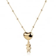 2404014400 - COLAR FILHO CRAVEJADO COM CORAO<br>QTDE PCT: 3 PC - VAL PCT: R$ 55,77 - PESO UNIT: 5,230g