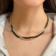 0304172100 - GARGANTILHA ZIRCONIA PRETO E BRANCO 40CM<br>QTDE PCT: 2 PC - VAL PCT: R$ 114,00 - PESO UNIT: 20,200g