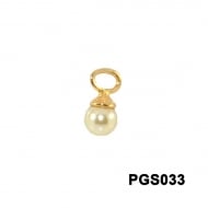 1901007600 - PINGENTE LISO COM PEROLA<br>QTDE PCT: 5 PC - VAL PCT: R$ 14,65 - PESO UNIT: 0,700g