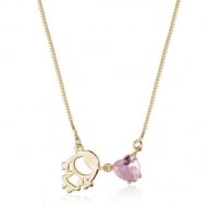 2404021600 - COLAR 1 MENINA/ CORAO CRAVADO<br>QTDE PCT: 3 PC - VAL PCT: R$ 49,17 - PESO UNIT: 4,100g