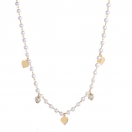 2404004800 - COLAR PROLA COM CORAEZINHOS 30CM<br>QTDE PCT: 3 PC - VAL PCT: R$ 29,37 - PESO UNIT: 4,800g