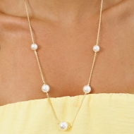 1804192300 - COLAR EM PROLA NA CORRENTE BAILARINA<br>QTDE PCT: 3 PC - VAL PCT: R$ 29,97 - PESO UNIT: 7,700g