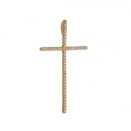 1901009800 - PINGENTE DE CRUZ MEDIA CRAVEJADA COM ZIRCONIAS CRISTAIS<br>QTDE PCT: 3 PC - VAL PCT: R$ 31,20 - PESO UNIT: 1,900g