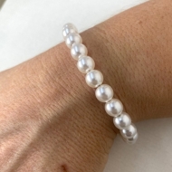 0503122100 - PULSEIRA INOX COM PEROLA DE 10MM<br>QTDE PCT: 4 PC - VAL PCT: R$ 32,40 - PESO UNIT: 9,800g