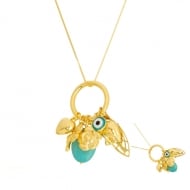0504790500 - COLAR VENEZIANA E ARGOLA COM PINGENTES<br>QTDE PCT: 3 PC - VAL PCT: R$ 37,50 - PESO UNIT: 16,300g