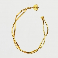 1700468400 - BRINCO ARGOLA DUPLA FIO DIAMANTADO TAM 40MM<br>QTDE PCT: 3 PAR - VAL PCT: R$ 20,40 - PESO UNIT: 4,800g