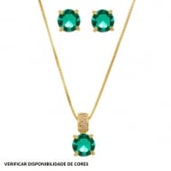 2408002900 - CONJUNTO REDONDO 8MM CRAVADO ZIRCONIA<br>QTDE PCT: 3 PC - VAL PCT: R$ 53,46 - PESO UNIT: 5,000g
