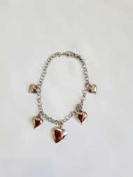 0603715600 - PULSEIRA AO INOX CORR ELO PORTUGUES E 5 CORAOES 18CM<br>QTDE PCT: 3 PC - VAL PCT: R$ 26,70 - PESO UNIT: 6,700g