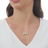 1904004700 - COLAR COM PINGENTE DE TRES CORAES CRISTAIS 8X8<br>QTDE PCT: 2 PC - VAL PCT: R$ 29,88 - PESO UNIT: 2,900g