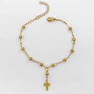 2303019600 - PULSEIRA DE TERO  BOLA 3,5MM E CRUZ<br>QTDE PCT: 5 PC - VAL PCT: R$ 25,40 - PESO UNIT: 2,000g