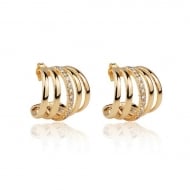 2400027600 - BRINCO COM 5 AROS E UM CRAVEJADO<br>QTDE PCT: 3 PAR - VAL PCT: R$ 49,50 - PESO UNIT: 7,100g