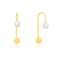 0100180300 - BRINCO DE PROLA COM BOLA<br>QTDE PCT: 5 PAR - VAL PCT: R$ 31,65 - PESO UNIT: 1,440g