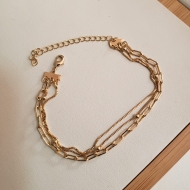 2203009400 - PULSEIRA TRIPLA CORRENTES<br>QTDE PCT: 2 PC - VAL PCT: R$ 12,40 - PESO UNIT: 3,200g