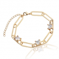 2403002700 - PULSEIRA ELO LONGO C/PEDRA TURMA.VERD<br>QTDE PCT: 3 PC - VAL PCT: R$ 41,70 - PESO UNIT: 6,600g