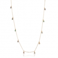 2404004000 - COLAR COM BOLINHAS DE PEDRAS COLORIDAS 30CM<br>QTDE PCT: 3 PC - VAL PCT: R$ 39,27 - PESO UNIT: 4,000g